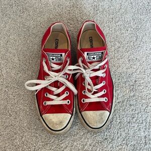 Converse Red and White Chuck Taylor Sneakers Classic Style